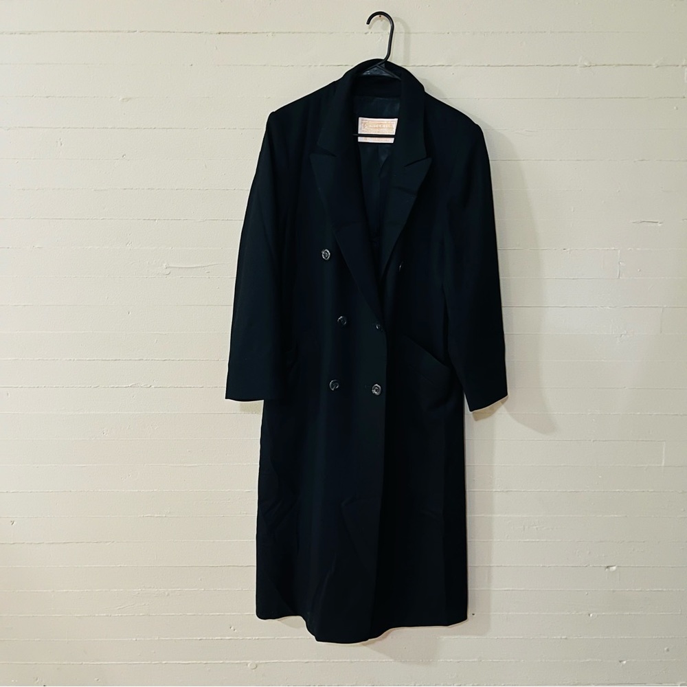 Pendeleton Black 100% Virgin Wool Trench Coat SZ 10